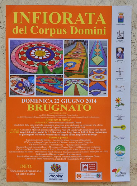 BRUGNATO (Infiorata del Corpus Domini 2014) - Manifesto pubblicitario dell'evento