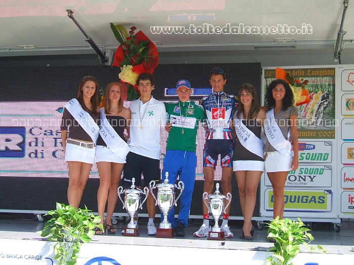 GIRO DELLA LUNIGIANA 2007 - Il podio finale: 1) Giorgio Cecchinel (team Veneto) - 2) Daniele Ratto (team Lombardia) - 3) Dimitri Le Boulch (team La Pomme)
