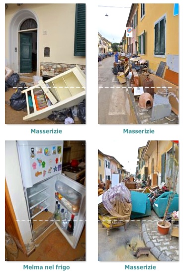 MARINA DI CARRARA (Alluvione del 5/11/2014) - Collage fotografico dei danni verificatisi nella "zona rossa" (7)