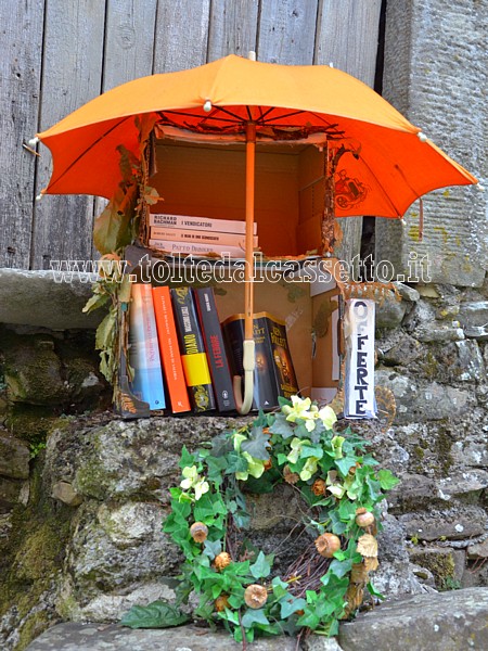 MONTEREGGIO (Festa del Libro 2019) - Mini libreria allestita sotto un ombrello