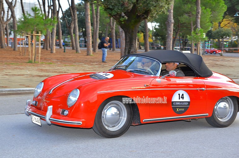 GRAN PREMIO TERRE DI CANOSSA 2020 - La Porsche 356 Speedster anno 1956 degli italiani Derosa e Famiani (Team: Ruoteclassiche - Numero di gara: 14)