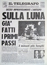 IL TELEGRAFO del 21 luglio 1969 - Primi passi umani sulla Luna