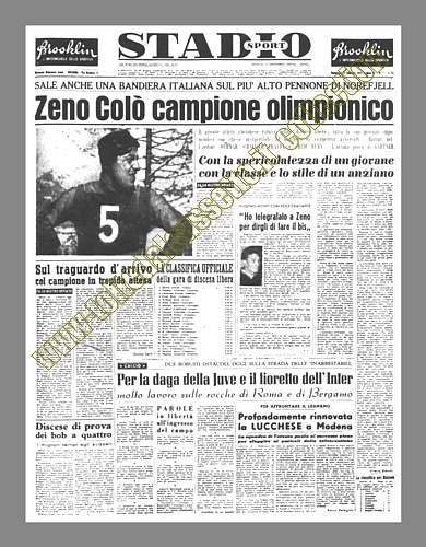 STADIO del 17 febbraio 1952 - Zeno Col  medaglia d'oro nella discesa libera alle Olimpiadi invernali di Oslo