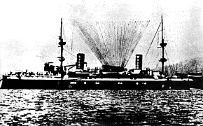 LA SPEZIA - L'incrociatore corazzato "Carlo Alberto" che Marconi utilizz nel 1902 come base per i suoi esperimenti