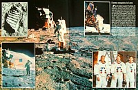 Un collage con le pi significative immagini della missione lunare Apollo 11