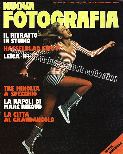NUOVA FOTOGRAFIA del settembre 1980 - Prove di Hasselblad SWC M e Leica R4. Il ritratto in studio, tre Minolta a specchio, la citt al grandangolo...