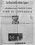 LA GAZZETTA DELLO SPORT del 28 ottobre 1946 - Fausto Coppi vince il 40 Giro di Lombardia. E' la prima volta che si impone nella classicissima d'autunno