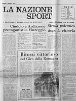 LA NAZIONE Sport del 3 maggio 1971 - Franco Bitossi vittorioso nel 47 Giro di Romagna