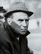 Primo piano di ALFREDO FONI Foni in panchina. L'allenatore dell'Inter 1952-'53 fu l'inventore del "catenaccio"