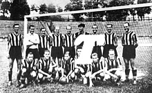 La formazione base dell'Ambrosiana Inter 1937-'38 che si aggiudico il suo quarto titolo italiano