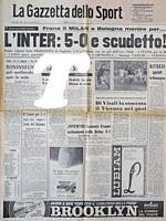 LA GAZZETTA DELLO SPORT del 3 maggio 1971 - L'Inter batte il Foggia 5-0 e conquista in anticipo il suo 11 scudetto
